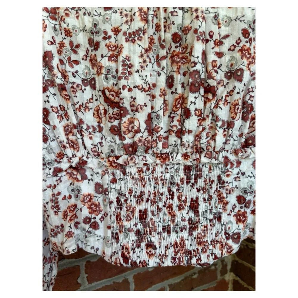 NWOT Anthropologie Smocked Buttondown Blouse  Size Small - Picture 14 of 16